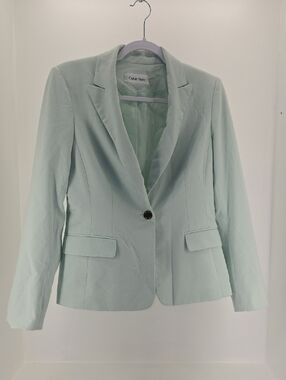 Calvin Klein Light Mint Single-Button Blazer
